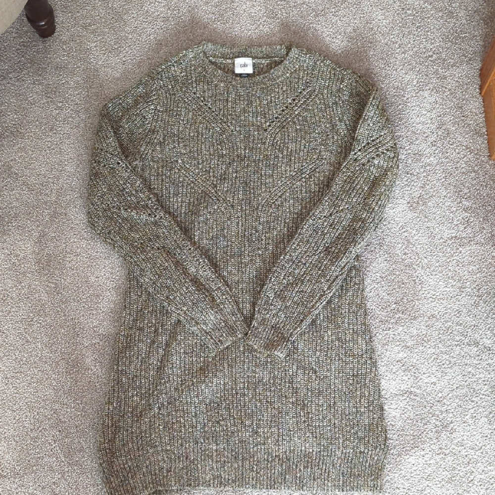 Cabi Olive Green Sweater Dress S #4278